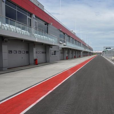 Moscow Motorsport race way pit lane and garages