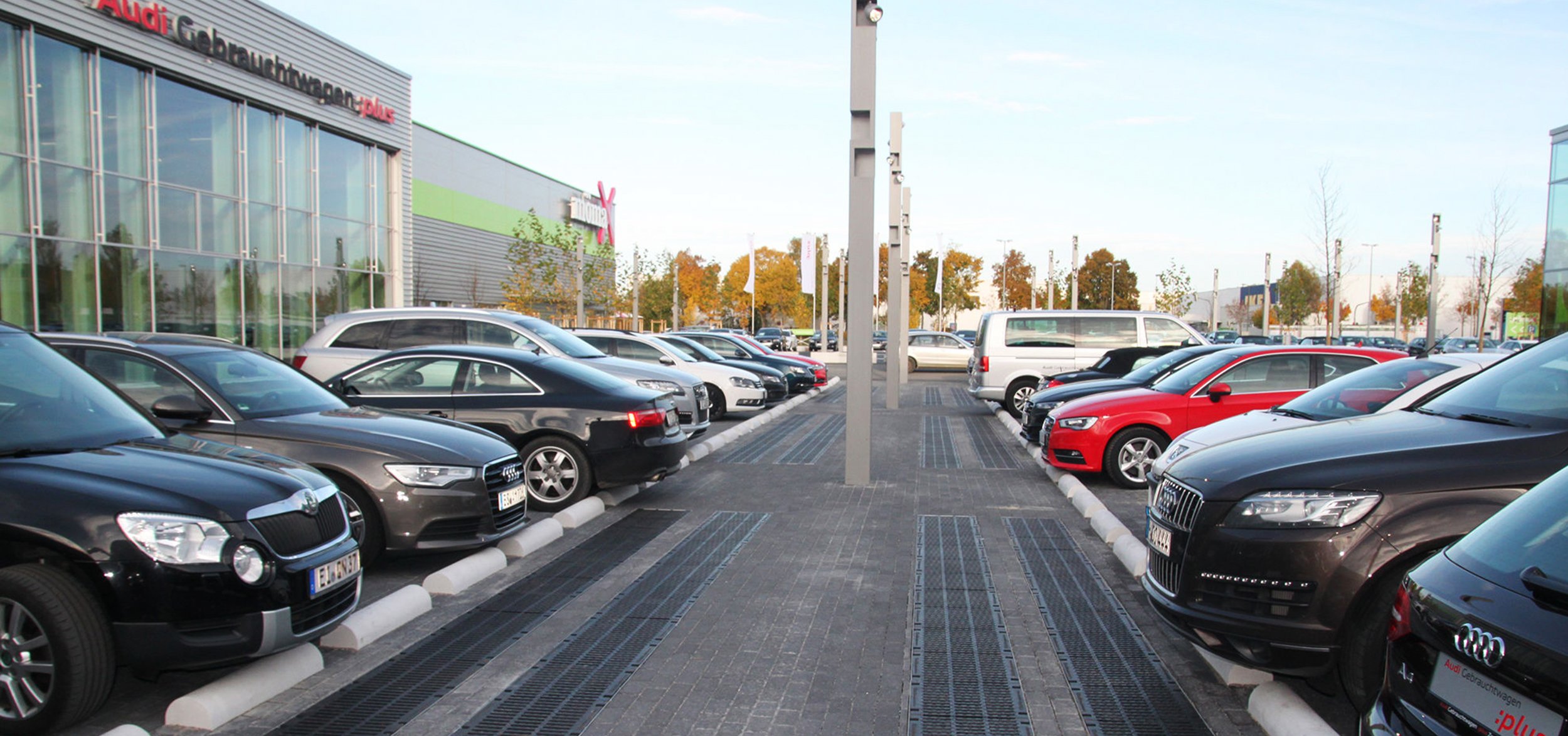 Car park drainage at Audi in Germany with DRAINFIX CLEAN